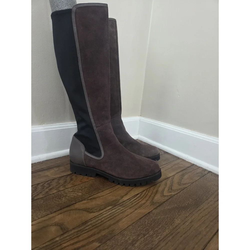 Donald Pliner Knee High Erwincs Suede Boots Womens 8.5m Brown Mocha‎